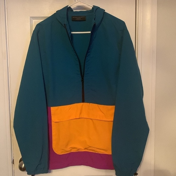 No Boundaries Multi-Color Rain Jacket Size S 34-36 #60 - Picture 2 of 12